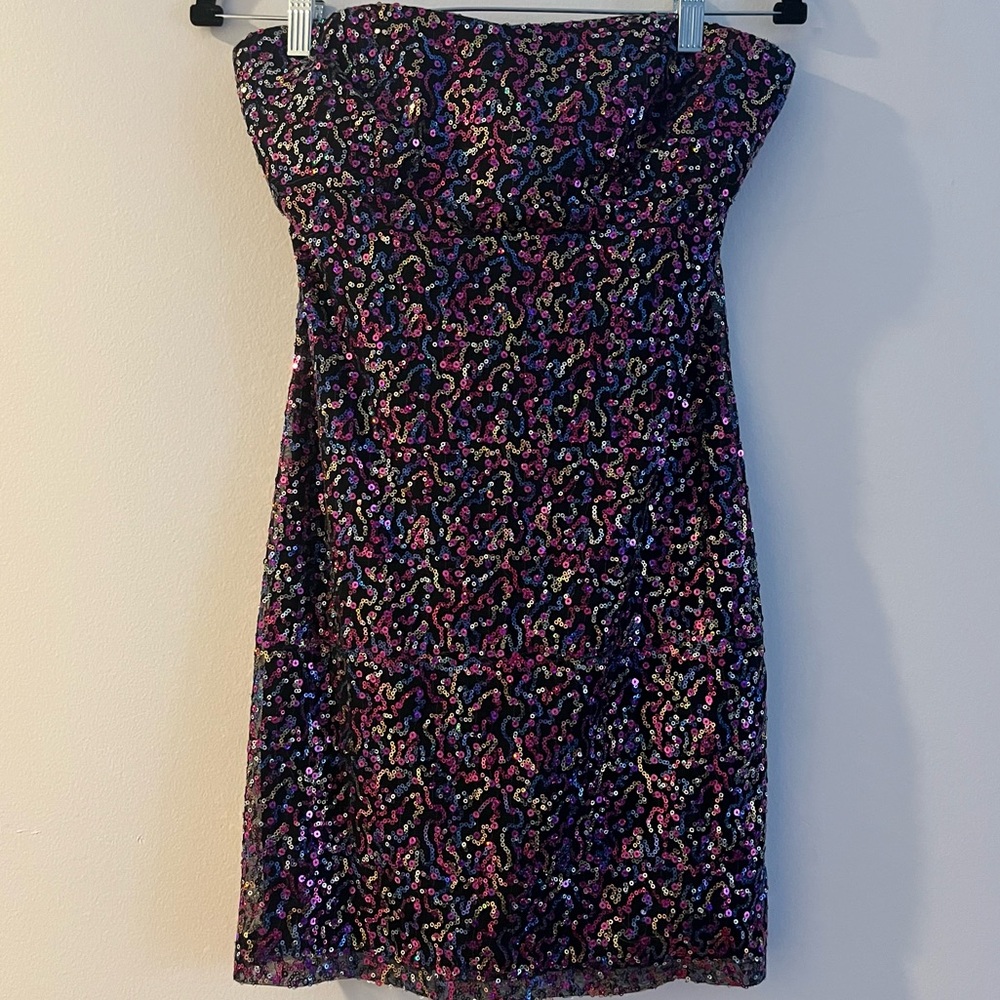 Teeze Me Vibrant Sequin Strapless Dress